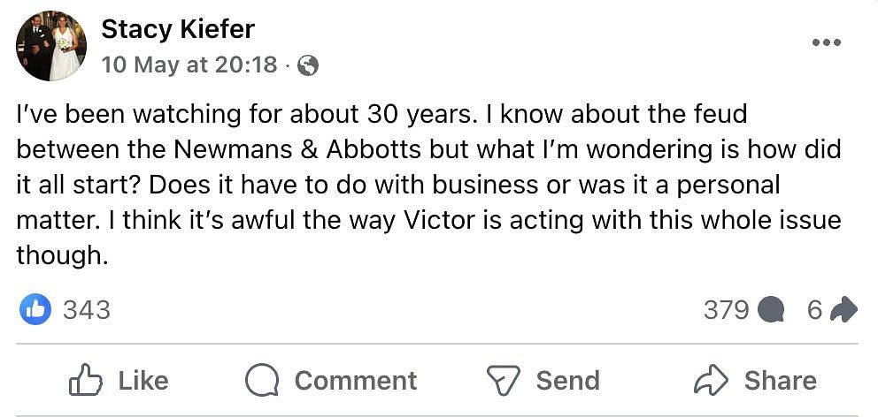 Post about The Young and the Restless (Image via Facebook)